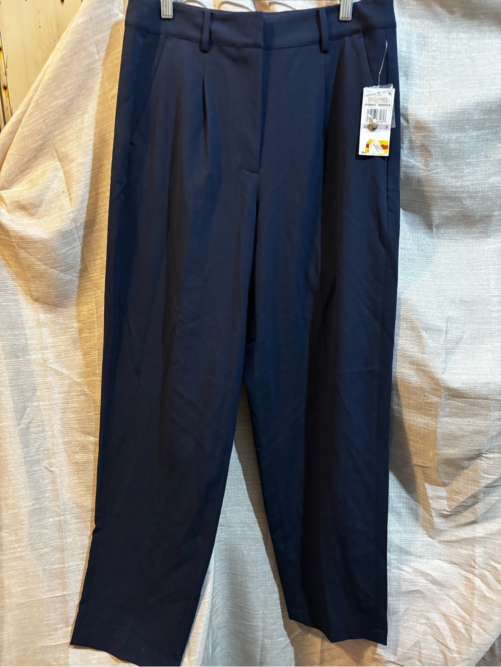 MICHAEL Michael Kors Navy Straight-Leg Trousers
